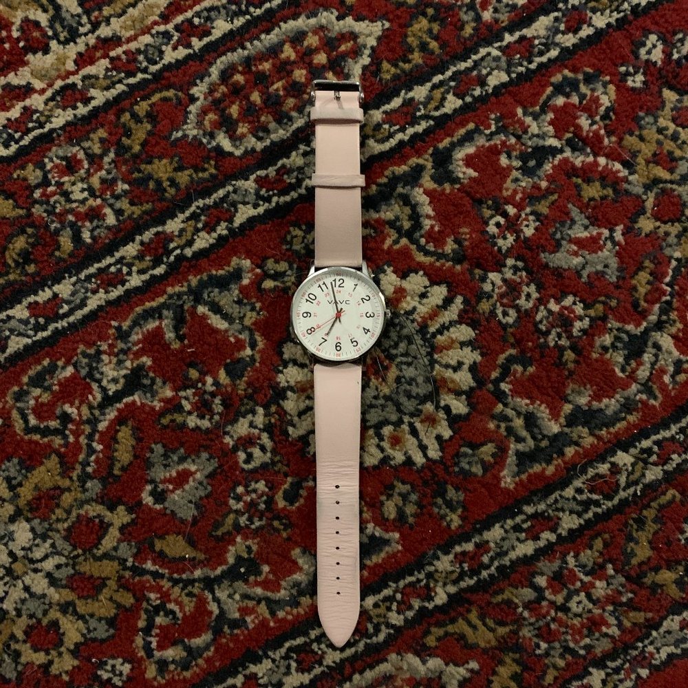 VAVC analog wristwatch pink 24 hour easy to read